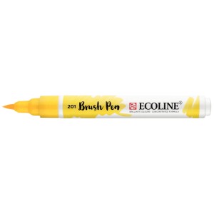 Ecoline Brushpen in Hellgelb: Pinselstift für Handlettering und Aquarellmalerei.