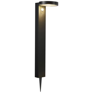 Nordlux Rica Round Solar LED Pollerleuchte, Edelstahl/Schwarz, 60cm. Solarleuchte für den Garten.