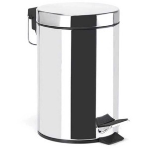 MSV Treteimer aus Edelstahl, 3 Liter, mit Pedal und Inneneimer.