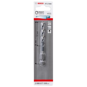 Punta elicoidale HSS Bosch Impact Control, 5 mm, per foratura metalli.