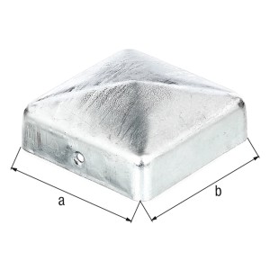Quadratische, feuerverzinkte Pfostenkappe 71x71 mm für Holzpfosten.
