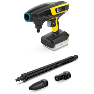 Nettoyeur moyenne pression sans fil Kärcher KHB 6 avec buses accessoires pour un nettoyage flexible.
