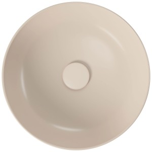 Vasque à poser ronde beige mat Cersanit (Ø 40 cm) en céramique Rocklite avec revêtement Silver Protect.