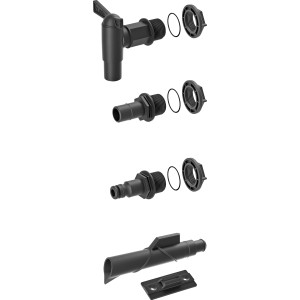 Waterform Set di collegamento per serbatoi d'acqua piovana, 5 pezzi, con rubinetto, connettori e uscita.
