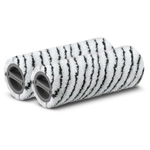 Kit de rouleaux en pierre Kärcher, 2 rouleaux en microfibre avec brosses pour nettoyeurs de sols durs.