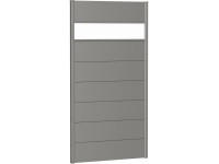 Biohort Wandpaneel Sichtschutz m. Acrylglas 100 cm x 180 cm Quarzgrau-Metallic