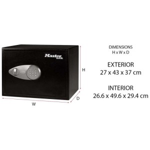 Cassaforte nera Master Lock X041ML (33,3 l) con serratura digitale e bulloni in acciaio.
