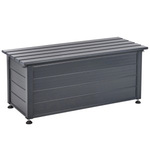 Coffre de rangement Beliani Campalto en aluminium gris foncé, coffre universel pour jardin et terrasse.