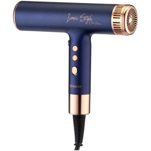 Sèche-cheveux Trisa Iconic Style, sèche-cheveux bleu et or de 1800 W.