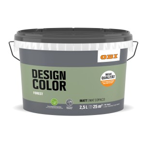 OBI Design Color Forest, 2,5 l, pittura murale per interni verde opaco.