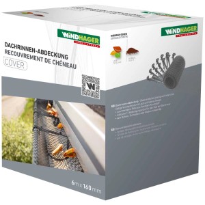 Copertura per grondaia Windhager 6m, protegge da foglie e ostruzioni. Incl. fissaggio.