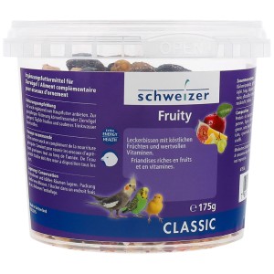 Eric Schweizer Dessert Fruity per uccelli, 175g, con frutta e vitamine come alimento complementare.