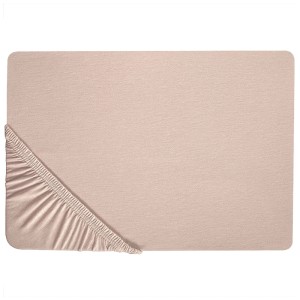Lenzuolo con angoli beige Beliani Hofuf in cotone, 140x200 cm, con elastico.
