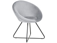 Beliani Chaise Floby II velours Gris clair