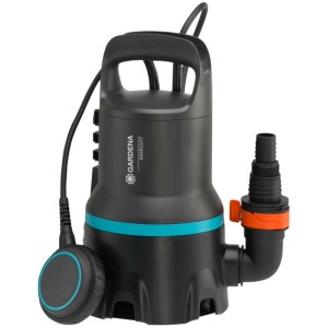Pompe submersible eaux chargées Gardena 9000 l, idéale pour drainer et pomper les eaux sales.