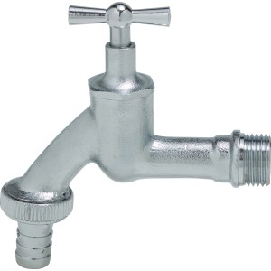 Robinet chromé mat 21 mm (R 1/2) AG pour raccords et coupleurs.