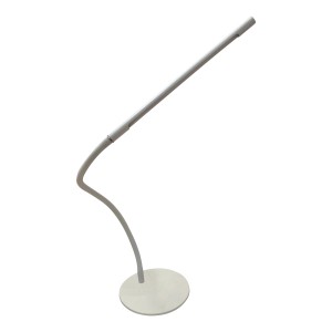 Lampada da tavolo LED Mondilux Ivo bianca, altezza 68 cm, 6W, 450lm, con braccio flessibile.