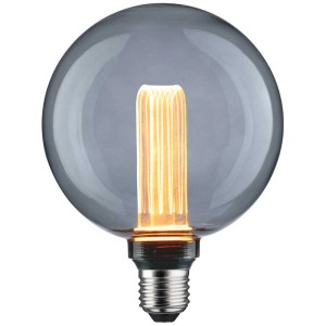 Lampadina LED Paulmann Arc Globe, vetro fumé, E27, 1800K. Lampada LED decorativa con luce giallo-oro.
