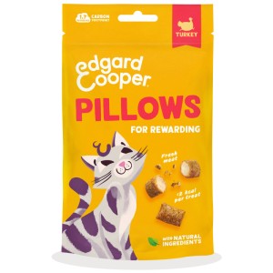 Edgard & Cooper Katzensnacks Pillows Truthahn, getreidefreie Katzenleckerlies im gelben Beutel.