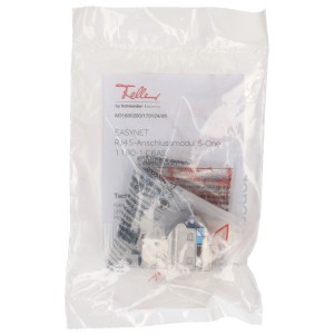 Modulo di connessione Feller Easynet RJ45 S-One, Categoria 6A, schermato in busta trasparente.