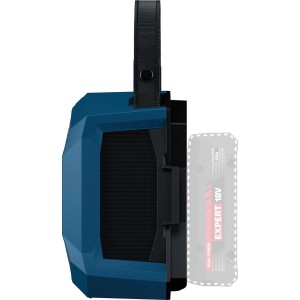 Altoparlante Bluetooth a batteria Bosch Professional GPB 18V-1 C blu con tracolla.