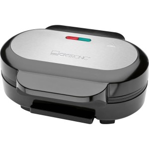 Clatronic Hamburger-Grill HBM 3696, grill elettrico nero/acciaio inox con spie.
