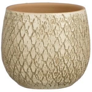 Vaso in terracotta color crema Madeira di Mica Decorations, Ø 14 cm.