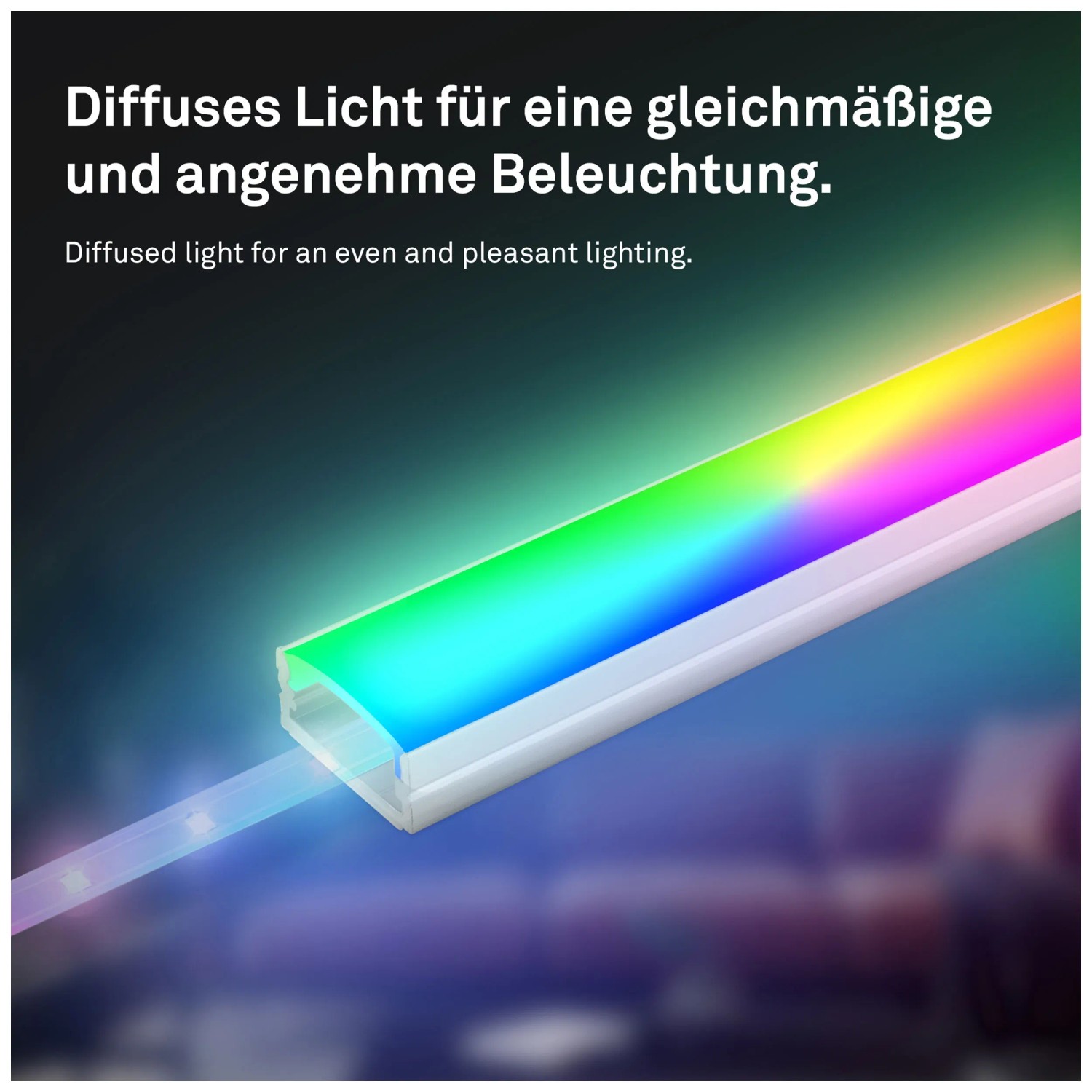 Briloner Diffusore LED Per Pannelli Acustici - Effetto Fumé, 1.3m, Fissabile E Accorciabile