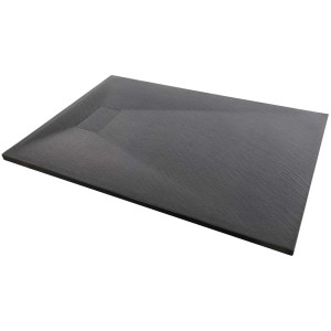 Receveur de douche Baliv anthracite 120x90 cm en plastique SMC aspect pierre.