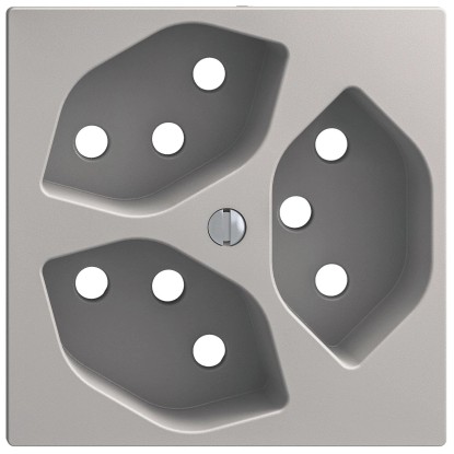 Feller Steckdose Frontplatte EdizioDue 3 x T13 Hellgrau