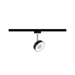 Faretto LED Paulmann URail Circle, nero opaco, 5W, su sistema a binario.
