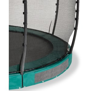 Dettaglio: Trampolino interrato verde EXIT Allure Premium Ø 305 cm con rete di sicurezza.