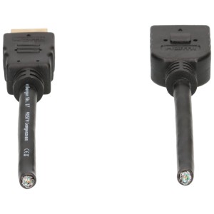 Schwarzes Schwaiger HDMI Kabel, High Speed, 1,5 m Länge für Audio- und Videoübertragung.
