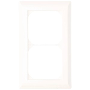 Cornice di copertura a incasso Kallysto bianca, doppia. Cornice per interruttori e prese.