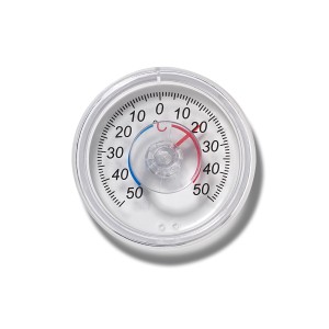 Thermomètre de fenêtre Möller Therm, 8 cm, avec ventouse pour montage extérieur sur la fenêtre.