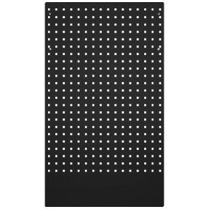 Panneau perforé Kraftwerk Mobilio, perforations carrées, noir, pour rangement d'outils.