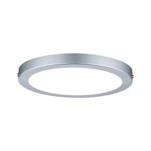 Panneau LED rond Paulmann Atria, chrome mat, 22cm, 15W, 4000K, pour un éclairage uniforme.