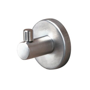 Gancio Boston Design, piccolo, in acciaio inox spazzolato. Porta asciugamani per bagno e cucina.