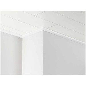 Battiscopa per soffitto bianco lucido Parador DAL 3 su parete e soffitto.