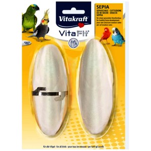 Osso di seppia Vitakraft, confezione da 2: cura naturale per uccelli per uno sviluppo osseo sano.