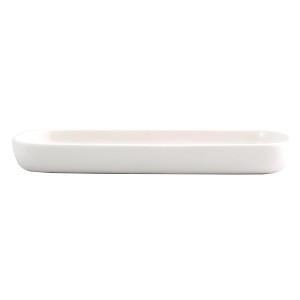 Vassoio bianco in ceramica MSV Maonie, 25,7x11,5x2,8 cm, per bagno e casa.