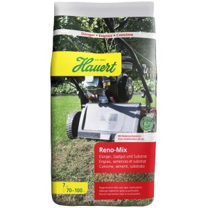 Hauert Reno-Mix 7kg : Mélange de graines de gazon avec engrais et substrat pour la régénération.