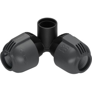 Raccordo a gomito Gardena 25 mm x 3/4" filettatura femmina per Micro-Drip-System.