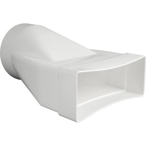 Raccordo Marley tondo/quadro, System 150, bianco, per sistemi di canali piatti e tubi tondi.