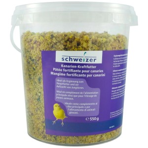 Eric Schweizer alimento energetico per canarini in secchio da 550g, alimento supplementare ricco di proteine per canarini.
