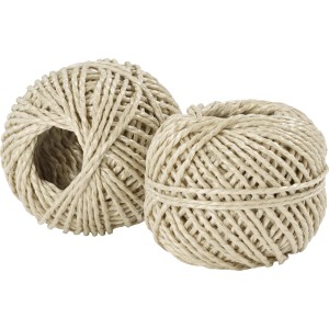 Deux bobines de corde PP beige, 30 m, usage polyvalent.