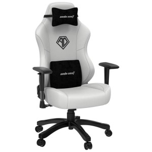 Sedia da gaming bianca Anda Seat Phantom 3 con supporto lombare e per il collo.