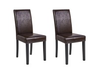 Beliani Chaise de salle à manger Broadway simili cuir Marron foncé 2 pcs