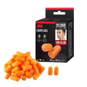 3M Bouchons d'oreille 1100, orange, avec emballage. Protection auditive pour bricoleurs et professionnels.