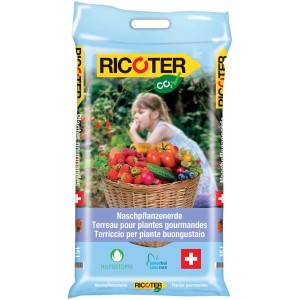 Terreau pour plantes gourmandes Ricoter CO2-clean, sac de 15 l pour légumes et fruits.